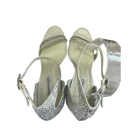 Benjamin Adams Alba Wedding Strappy Heels Shoes Sandals~ 38.5‎ US8 - Picture 4 of 5
